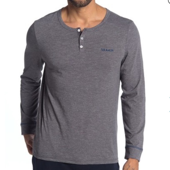 Ted Baker London Other - Ted Baker London Blue Long Sleeve Lounge Henley